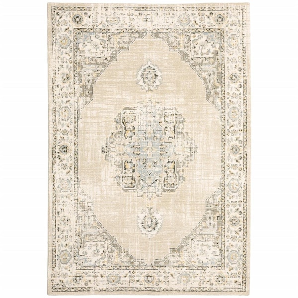 Palacedesigns 2 x 3 ft. Beige & Ivory Center Jewel Area Rug - Beige - 2 x 3 ft. PA3084891 - main